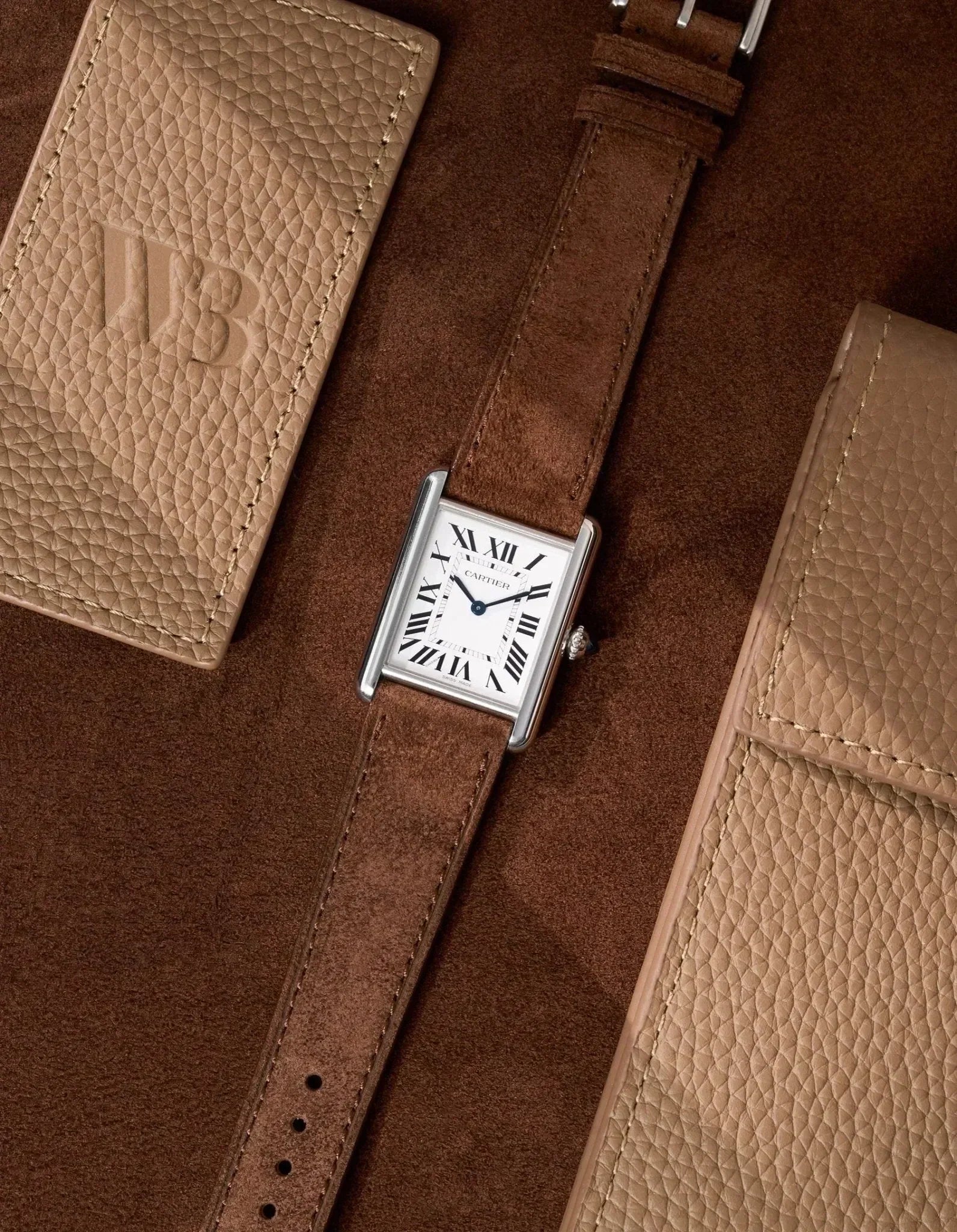 Brown Suede Leather Strap - 17-21mm - OM Luxury
