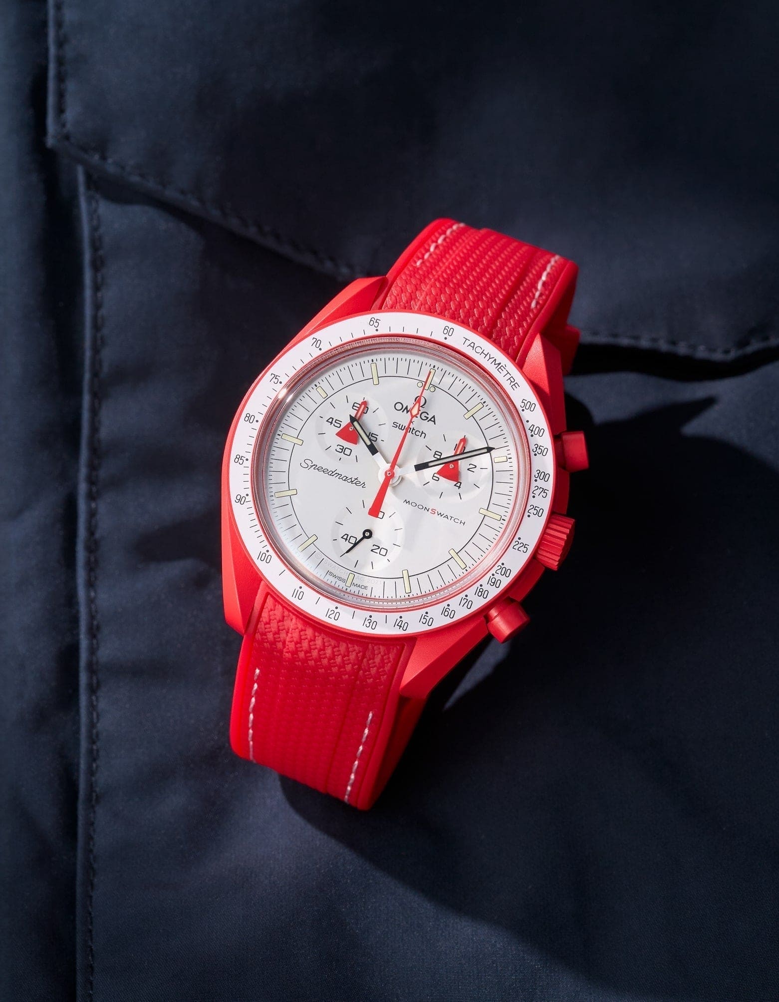 Curved Vertech Rubber Strap - Red - OM Luxury